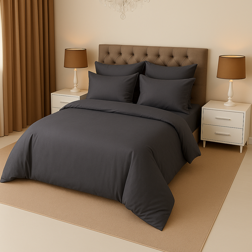 КПБ  сатин однотонный Темно-синяя коллекция Реноме<OS-003 Графит> 