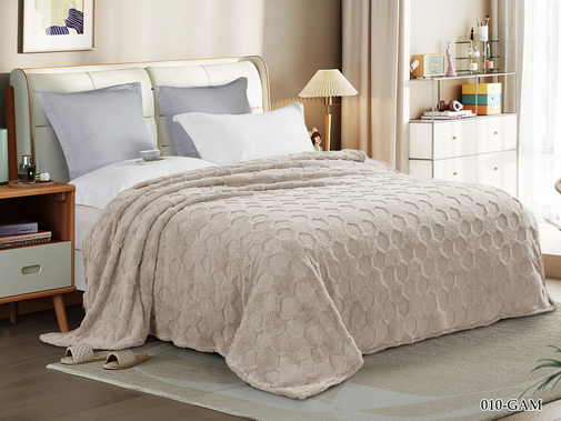 Плед однотонный жаккард Gammi Реноме, GAM-010 соты бежевый