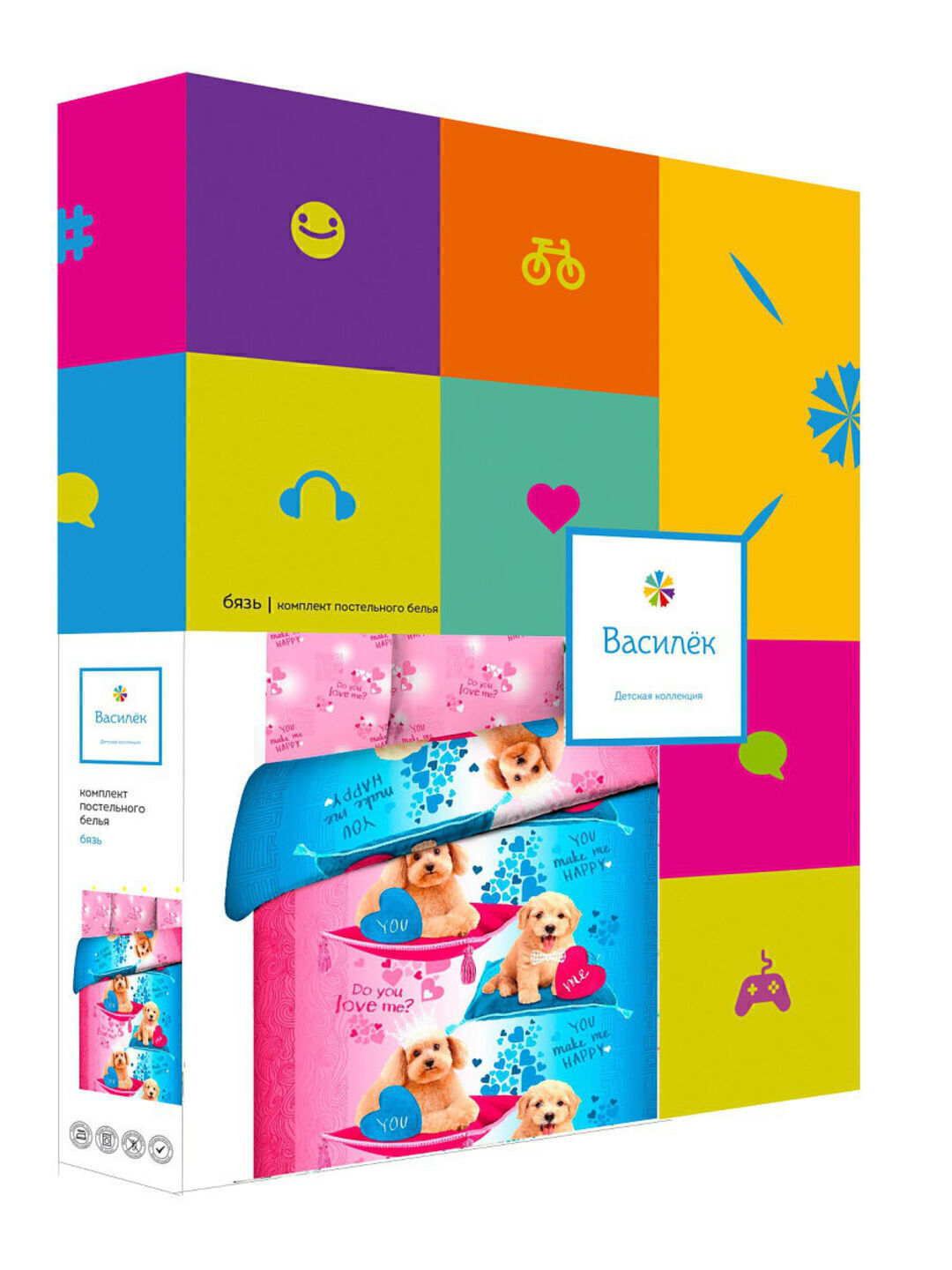 КПБ детский  бязь Василек (новая упаковка)<10202-1 Пиксели Скидка Акция29>