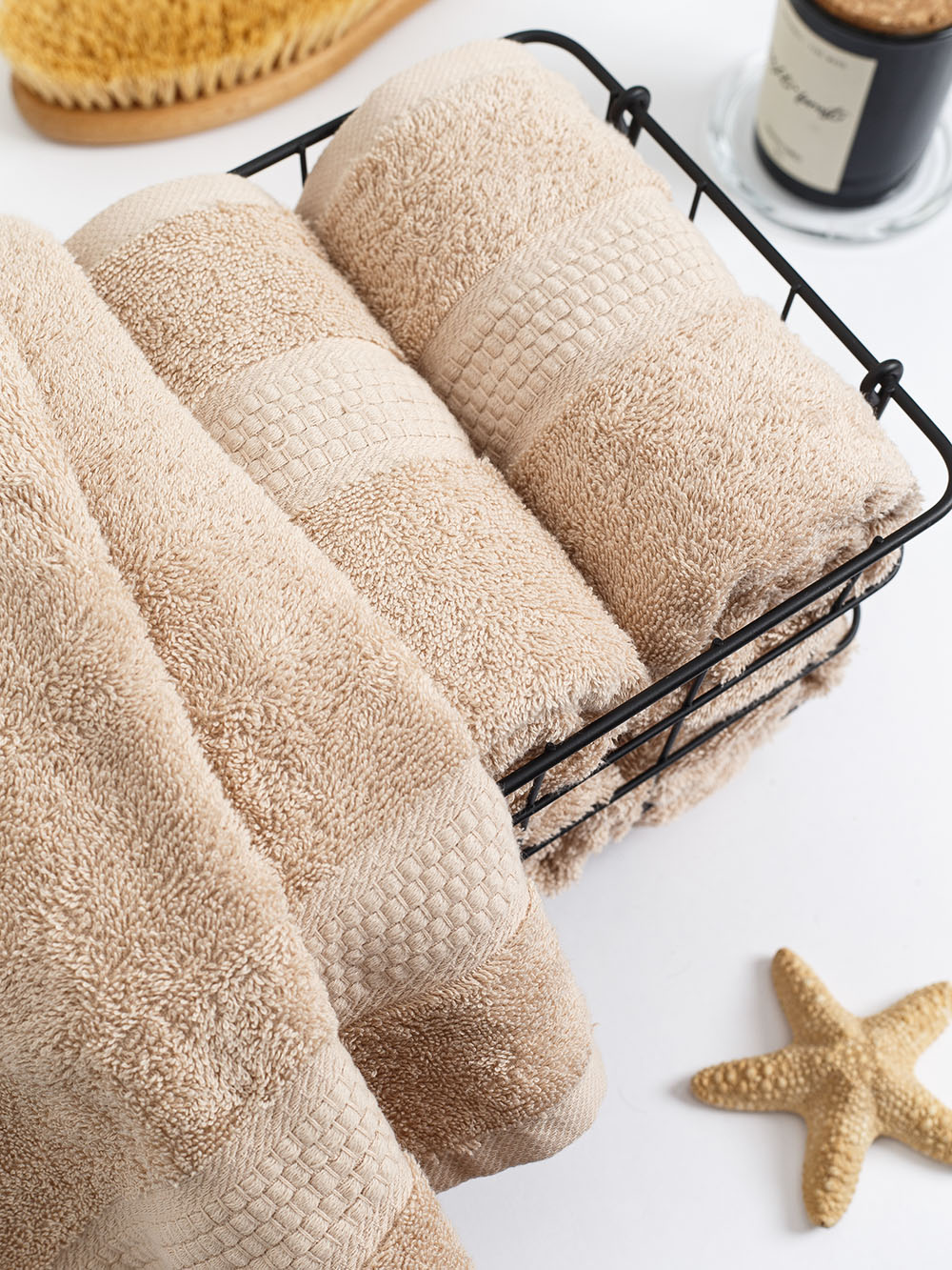 Полотенце махровое Соты 460гр/м2, 022 бежевый