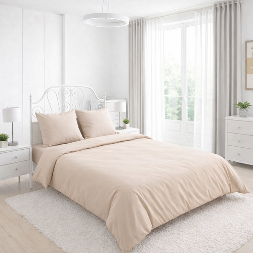 КПБ  поплин однотонный Оливковая коллекция Реноме<15-1309 Бархатно-бежевый> 