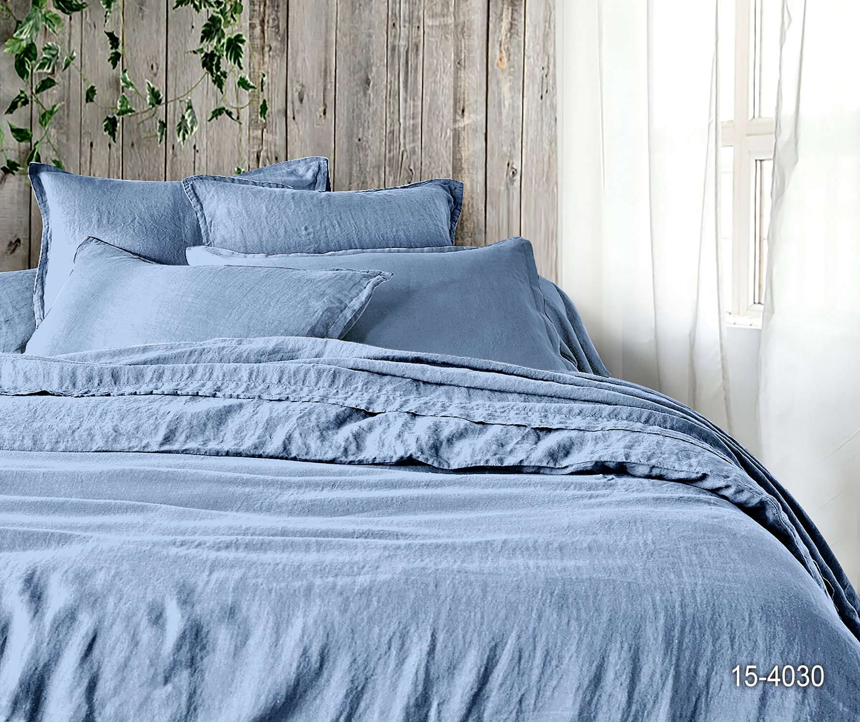 КПБ  теплый лен с простыней на резинке (160*200*30) Koenigson<15-4030 Himlen>