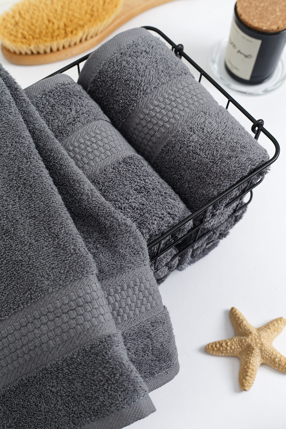 Полотенце махровое Соты 400гр/м2, 910 серый