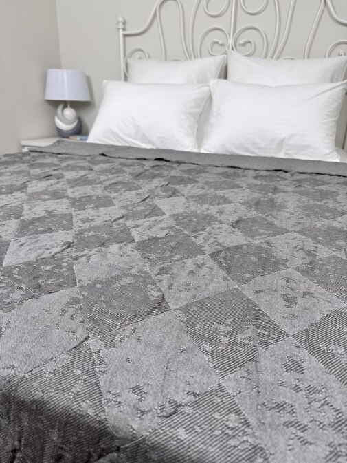 Покрывало хлопковое 46..347 7Я, 4608347, темно-серый