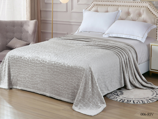 Плед однотонный жаккард Riviera Реноме, RIV-006 светло-серый