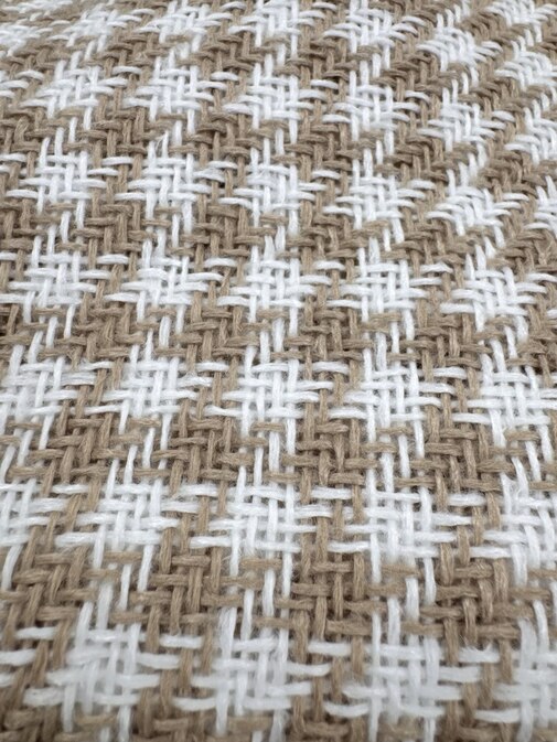 Плед Марокко с бахромой Влади, белый-бежевый, Chanel