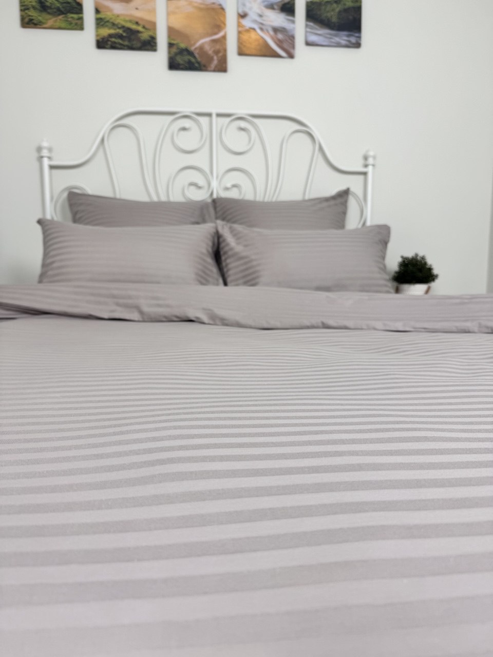 КПБ страйп-сатин однотонный Графитовая коллекция Реноме<Ss-001 Витаж>