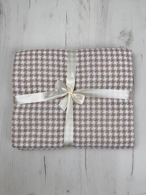 Плед Марокко с бахромой Влади, белый-бежевый, Chanel