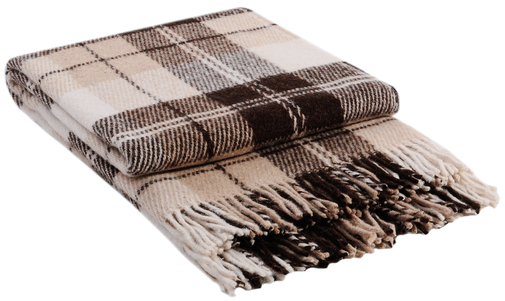 Плед Эльф с бахромой Влади, белый-бежевый-коричневый, NOAH