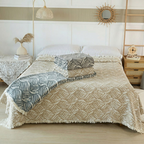 Покрывало хлопковое 30..672 7Я, 3010672, синий