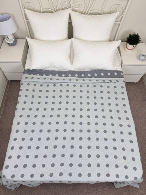 Покрывало хлопковое 46..296 7Я, 4608296, серо-зеленый