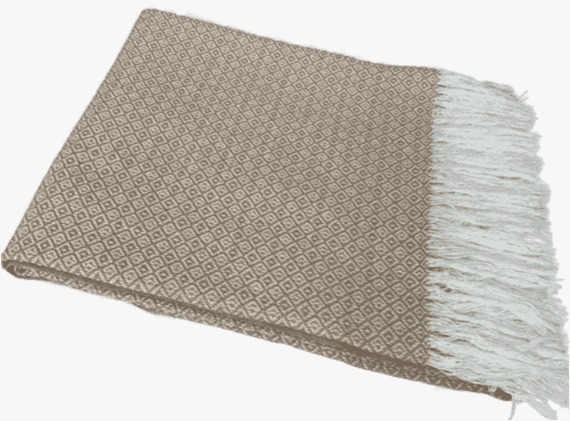 Плед Корсика с бахромой Влади, белый/ песочный, NEAPOL