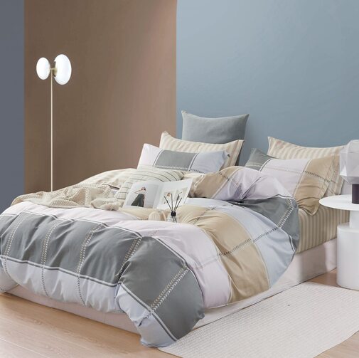 КПБ  сатин Темно-синяя коллекция с увеличенной простыней Реноме<ПП 7443> 