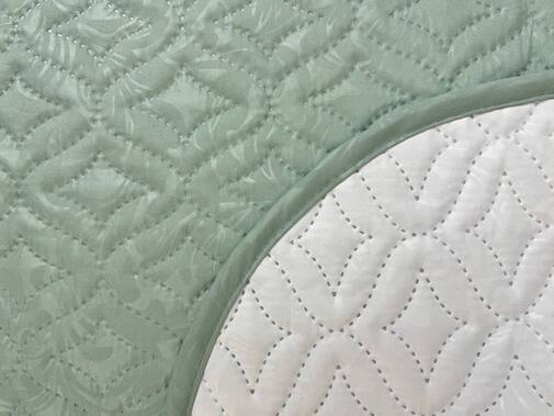 Покрывало окантованное микрофибра Viola, ПМ-109, белый/мята