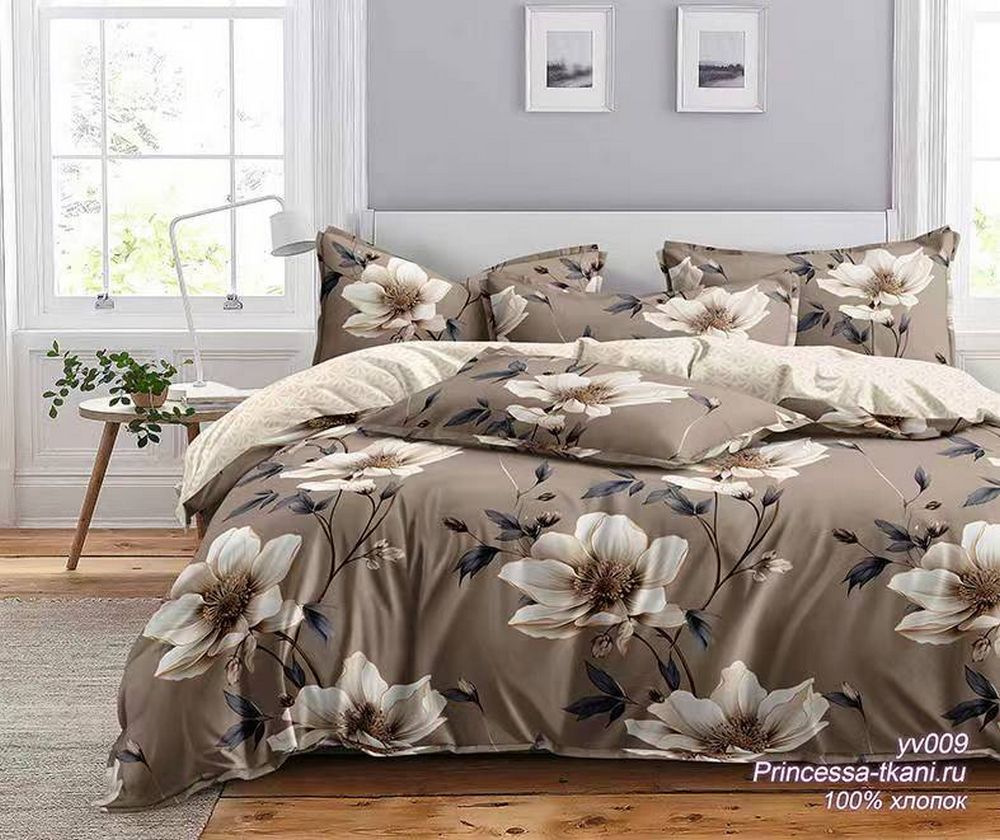 КПБ  поплин Оливковая коллекция Реноме<УУ 009> 