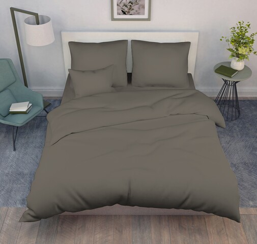 КПБ  поплин однотонный (нав 70*70) Баттерфляй Скидка<рис. Угольный>