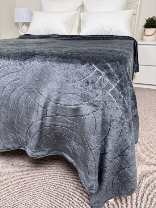 Плед однотонный жаккард Элит Реноме, 008 аура серый