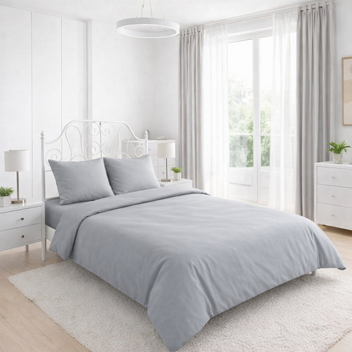 КПБ  поплин однотонный Оливковая коллекция Реноме<15-4304 Благородный серый> 