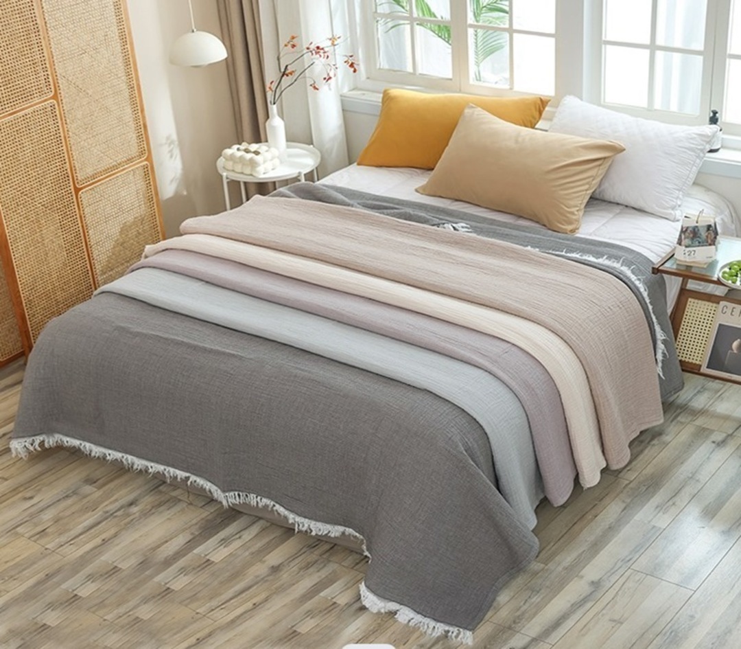 Покрывало хлопковое 46..254 7Я, 4608254, бежевый