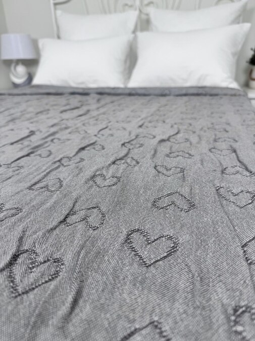 Покрывало хлопковое 46..355 7Я, 4608355, серый