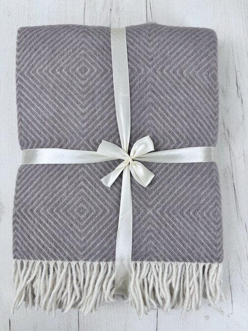 Плед Марсель с бахромой Влади, белый/ бл.коричневый, Lille