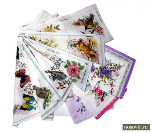 Платки носовые женские упак 10шт. 45450 G/Джи Флора/Фауна