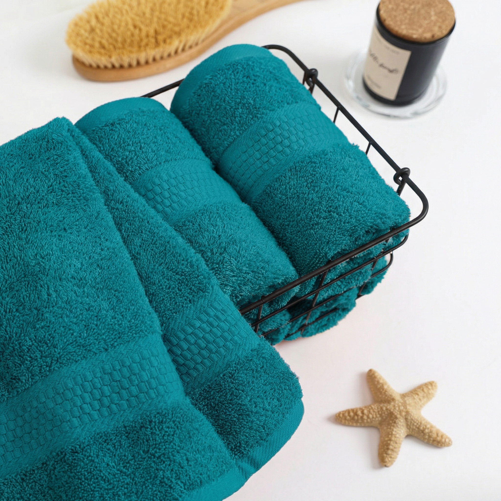 Полотенце махровое Соты 400гр/м2, 507 темно-зеленый