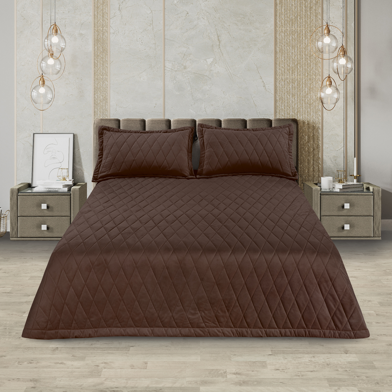 Покрывало ультрастеп Bellini с наволочками -2шт п/э Марианна, 70, горький шоколад