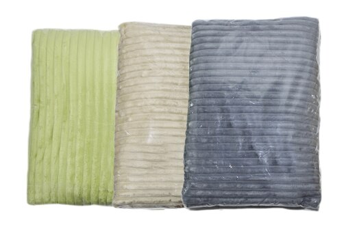 Плед однотонный жаккард в пакете Pinoli Реноме, PN-005 кремовый