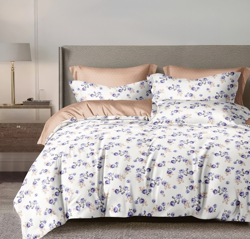 КПБ  сатин Темно-синяя коллекция Стандарт Реноме<St-2598> 