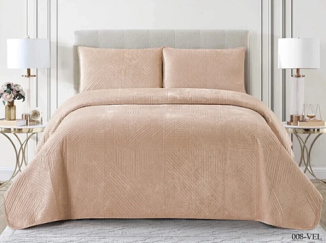 Покрывало велюровое Velluto  с наволочками -2шт Клео, VEL-008