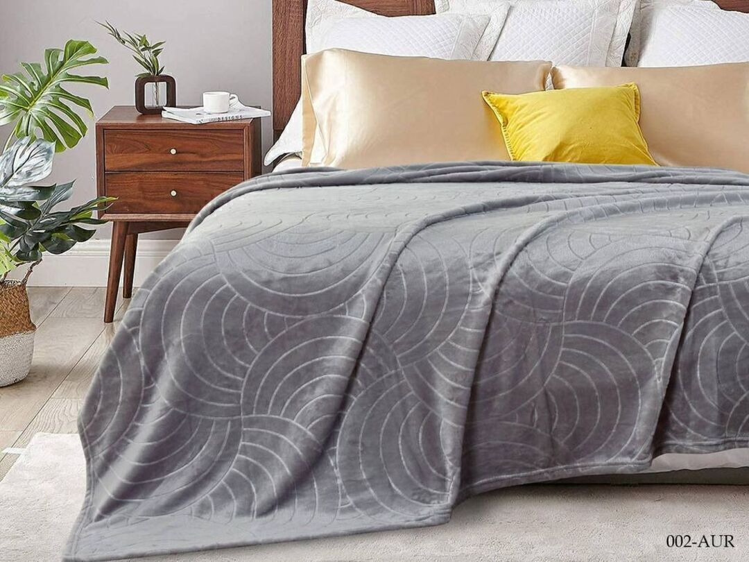 Плед однотонный жаккард Элит Реноме, 002 аура светло-серый