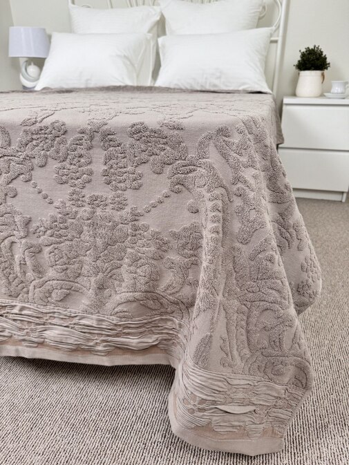 Покрывало махровое 22..421 7Я, 2210421, коричневый