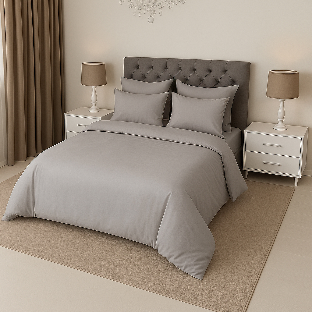 КПБ  сатин однотонный Темно-синяя коллекция Реноме<OS-007 Кварц> 