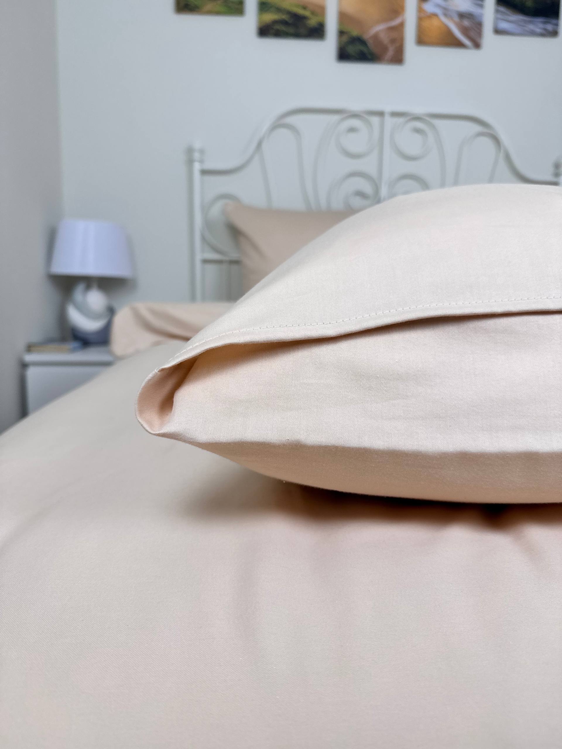 КПБ сатин однотонный Темно-синяя коллекция Реноме<OS-009 Бежевый>