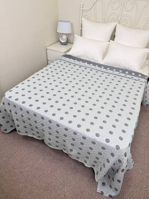 Покрывало хлопковое 46..296 7Я, 4608296, серо-зеленый