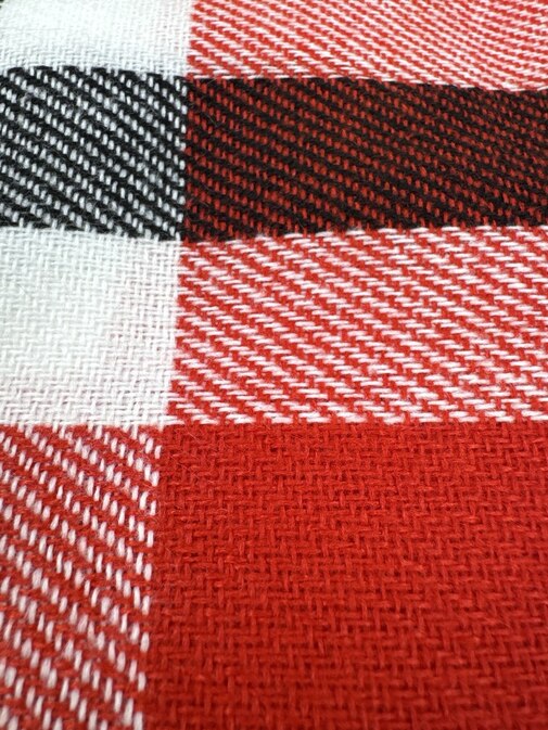 Плед Элис с бахромой Влади, красный-белый-антрацит