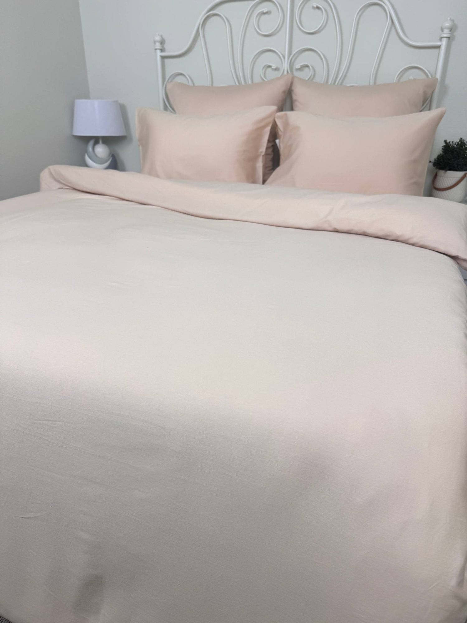 КПБ  сатин однотонный Темно-синяя коллекция Реноме<OS-009 Бежевый> 