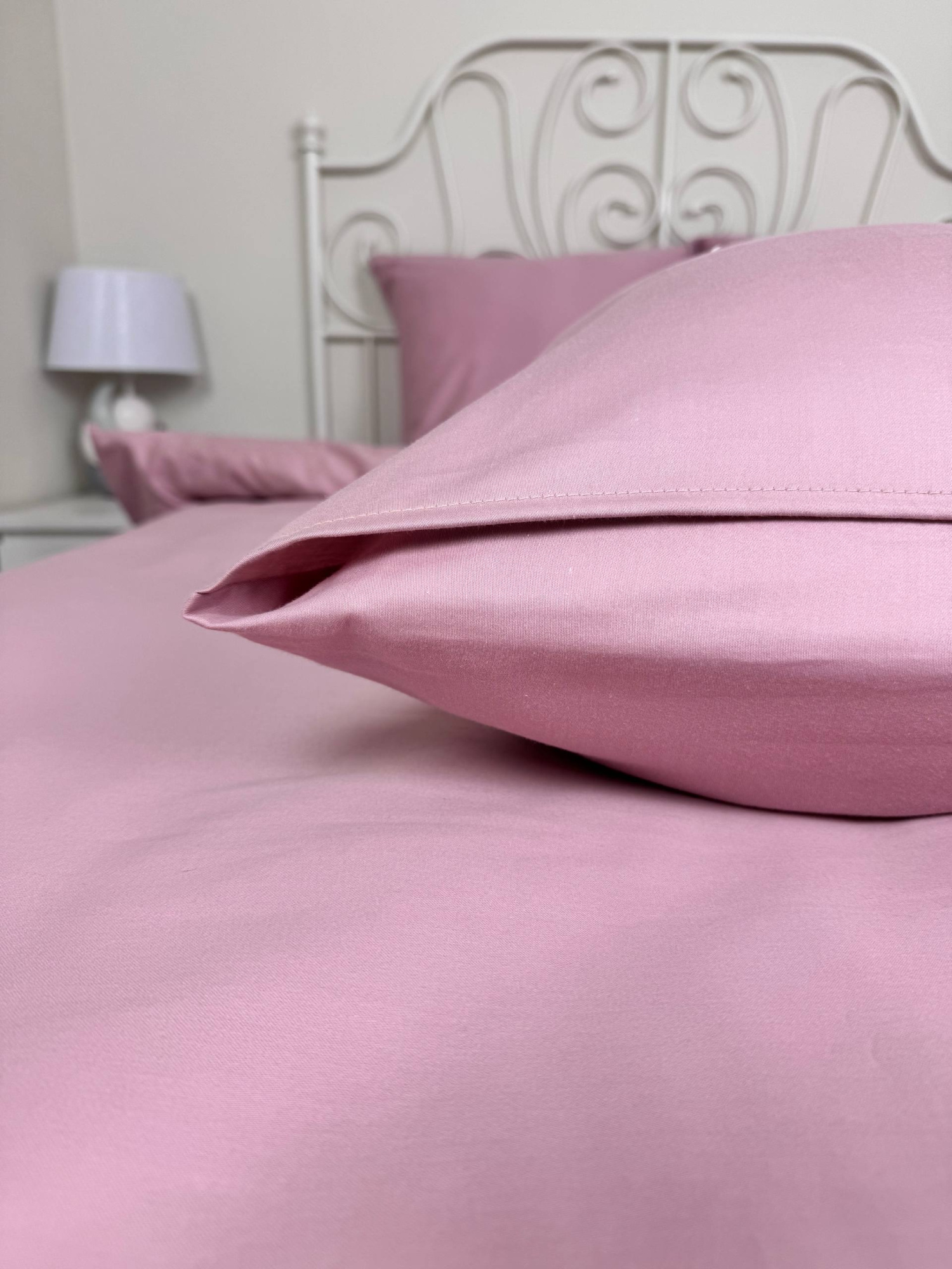 КПБ сатин однотонный Темно-синяя коллекция Реноме<OS-006 Пудрово-розовый>