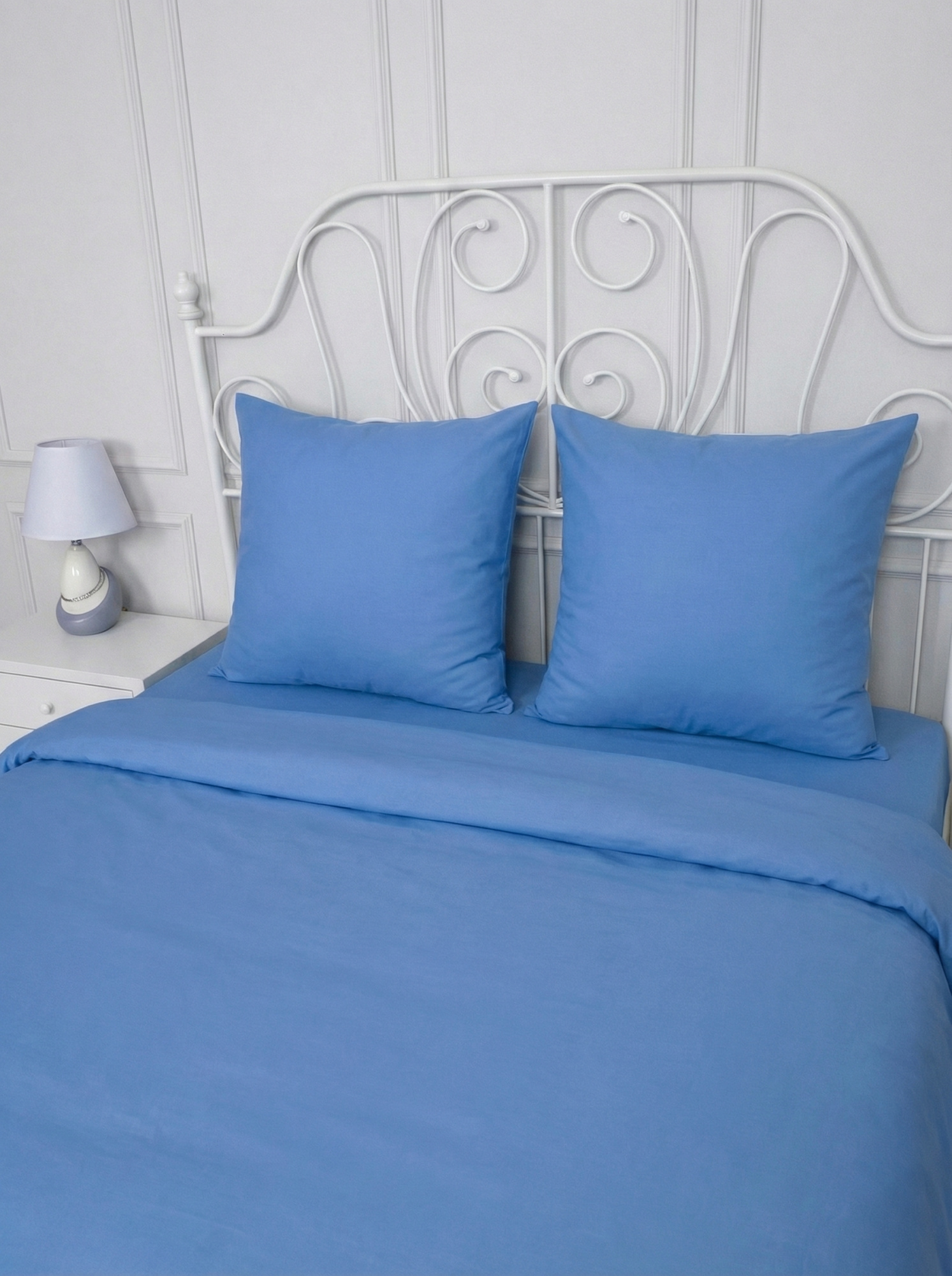 КПБ поплин однотонный Оливковая коллекция Реноме<15-4031 Васильковый>